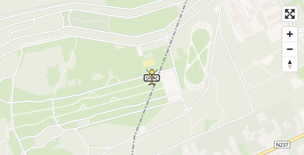 Routekaart van de vlucht: Politiehelikopter naar Soest, Barchman Wuytierslaan