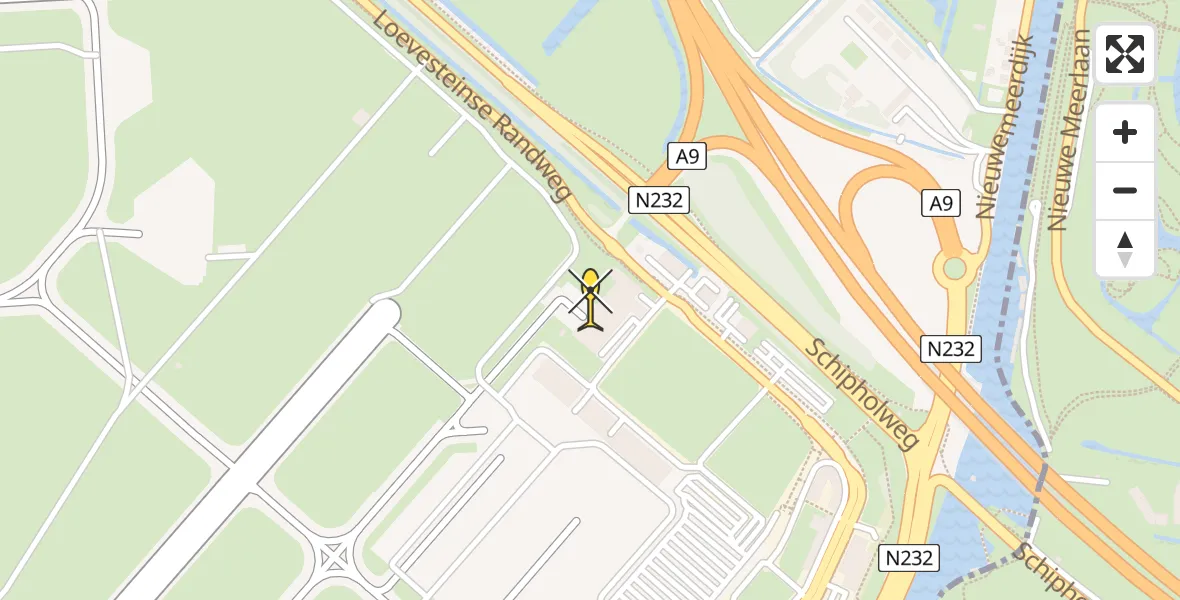 Vluchtroute Politiehelikopter van Schiphol naar Schiphol