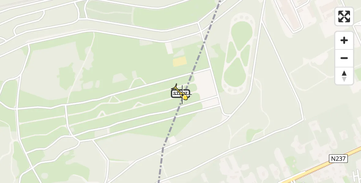 Routekaart van de vlucht: Politieheli naar Soest, Barchman Wuytierslaan