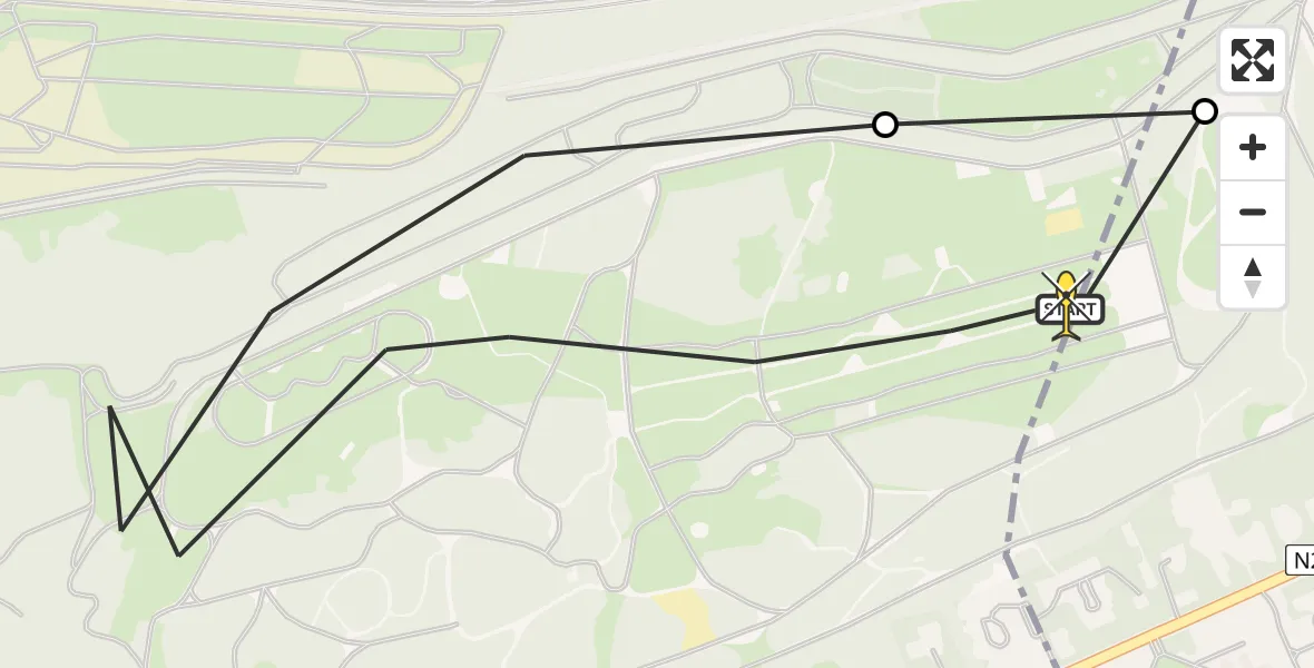 Routekaart van de vlucht: Politieheli naar Soest, Heezerspoor Oostzijde
