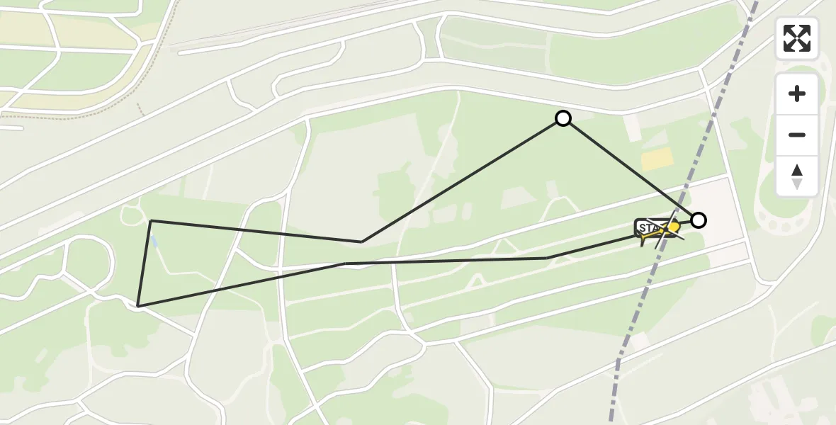 Routekaart van de vlucht: Politieheli naar Soest, Heezerspoor Oostzijde