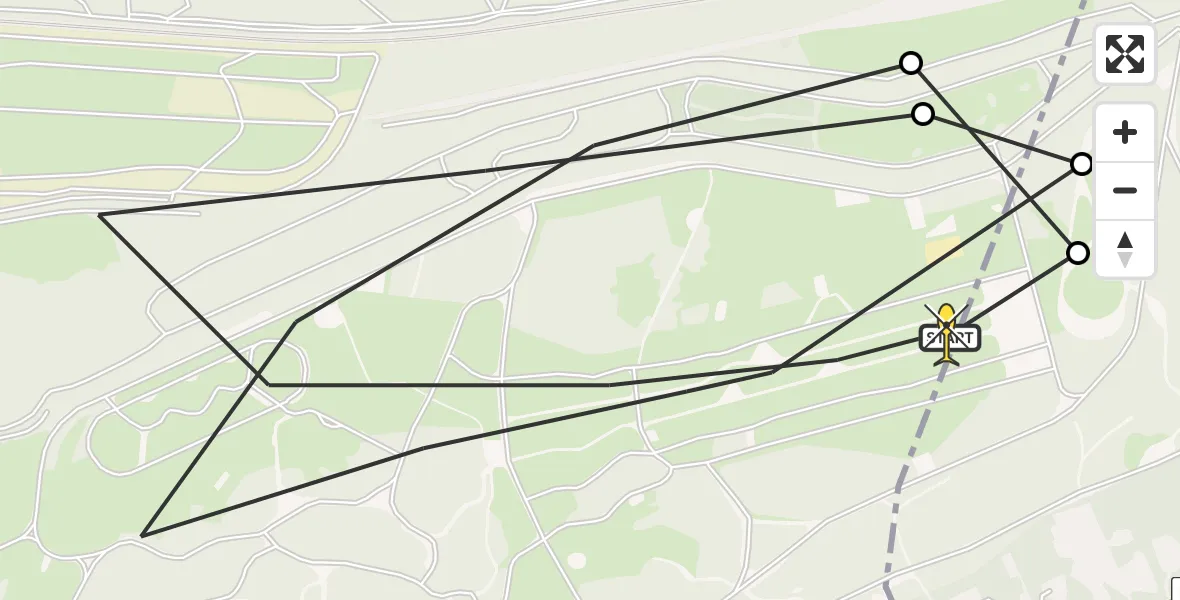 Routekaart van de vlucht: Politieheli naar Soest, Monnikenboschweg
