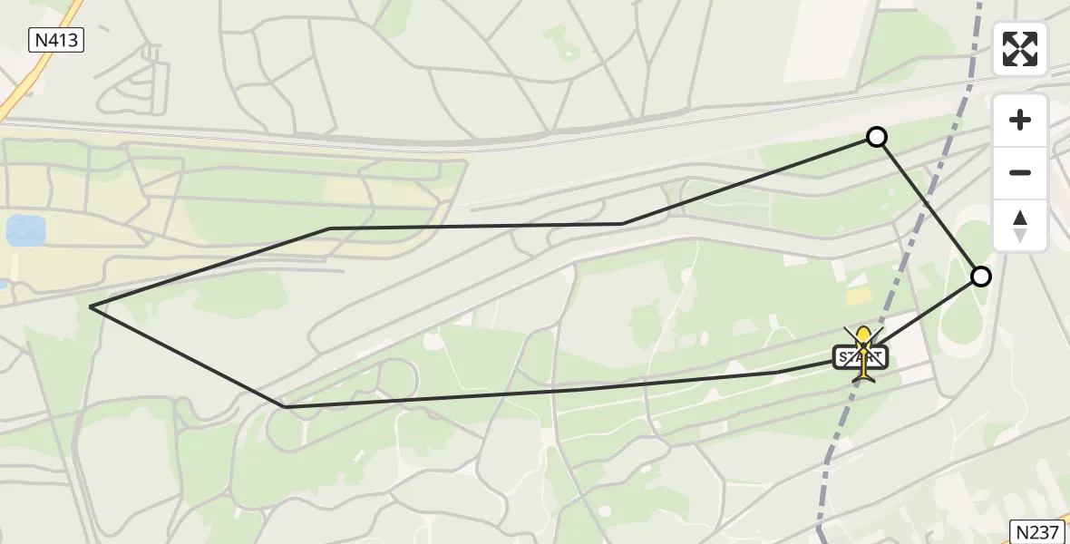 Routekaart van de vlucht: Politieheli naar Soest, Monnikenboschweg