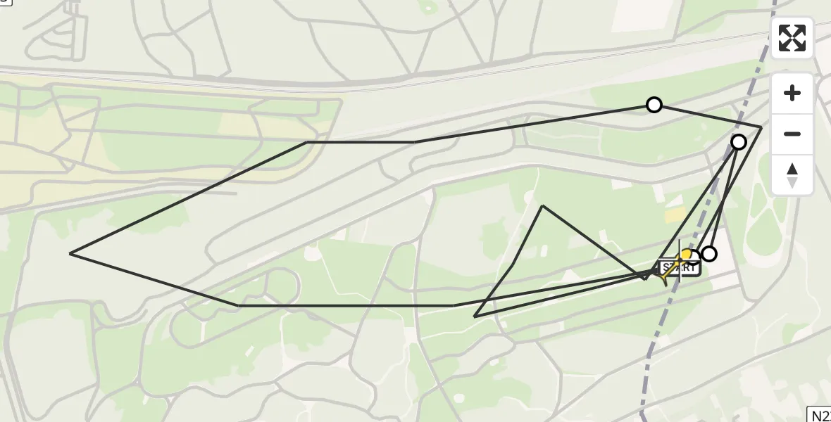 Routekaart van de vlucht: Politiehelikopter naar Soest, Heezerspoor Oostzijde