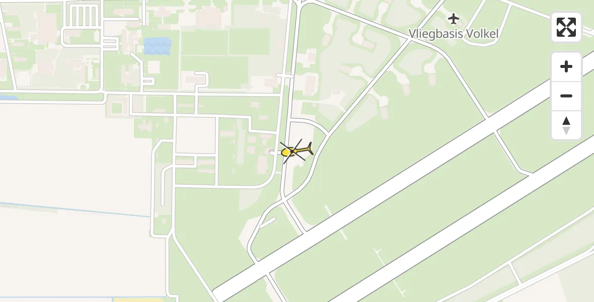 Routekaart van de vlucht: Lifeliner 3 naar Vliegbasis Volkel