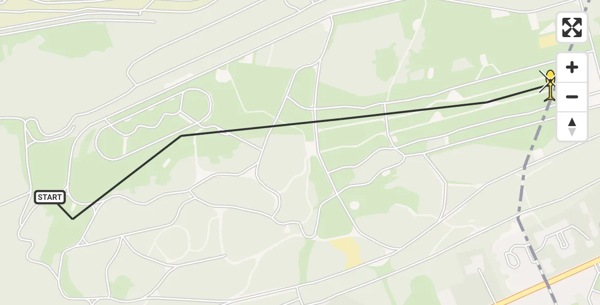 Routekaart van de vlucht: Politieheli naar Soest, Heezerspoor Oostzijde