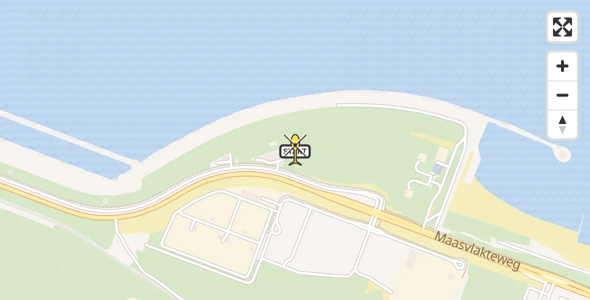 Routekaart van de vlucht: Kustwachthelikopter naar Maasvlakte, Prinses Máximaweg