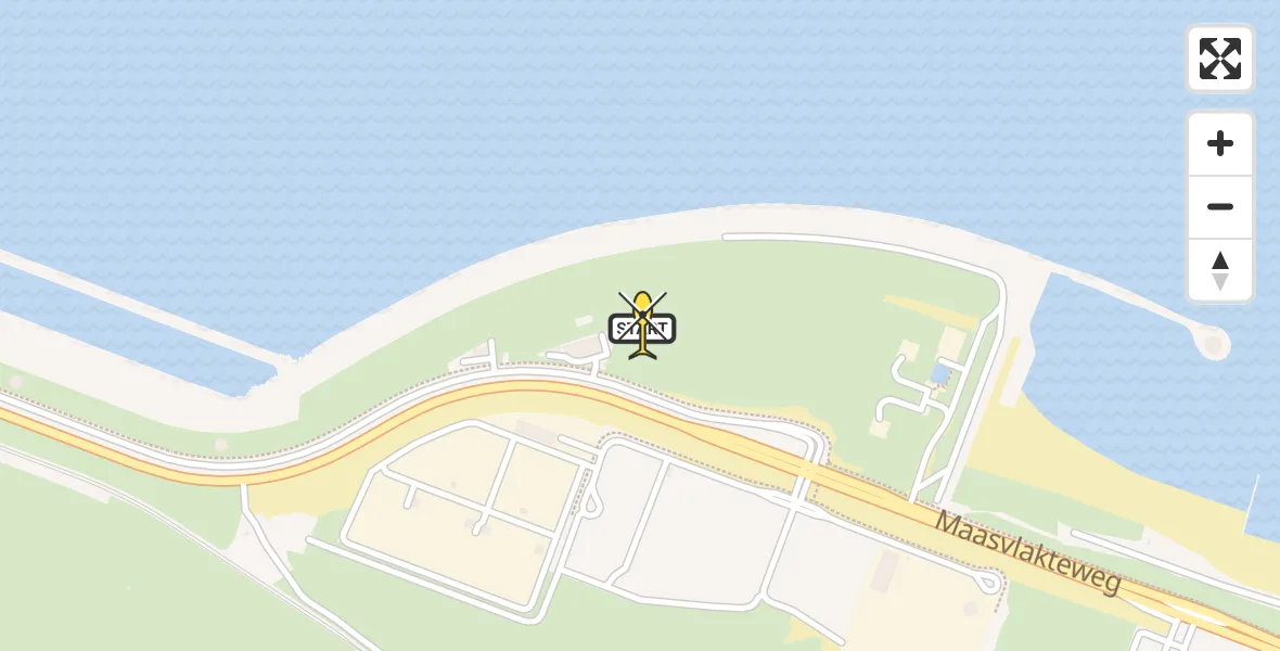 Routekaart van de vlucht: Kustwachthelikopter naar Maasvlakte, Prinses Máximaweg