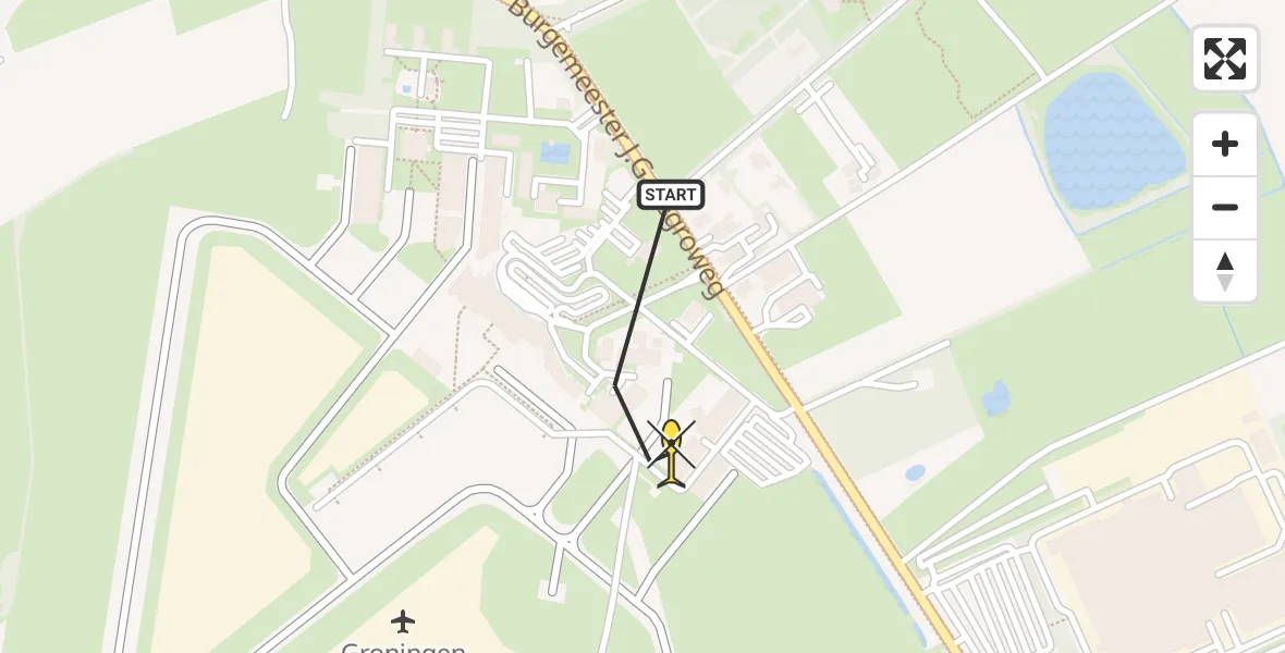Routekaart van de vlucht: Lifeliner 4 naar Groningen Airport Eelde, Machlaan