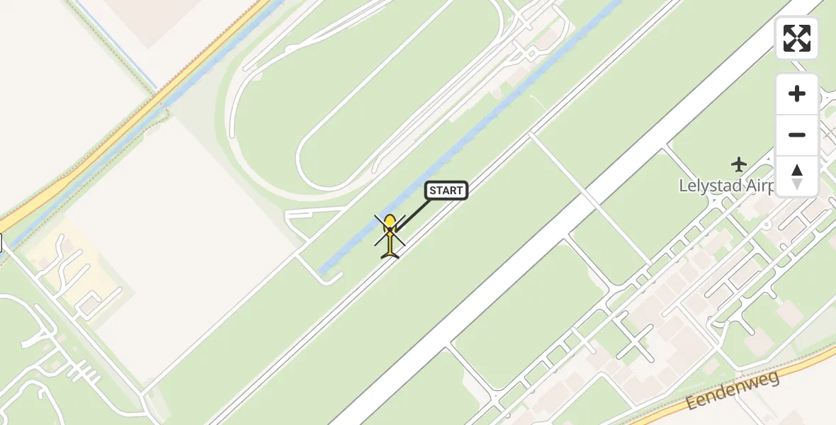 Routekaart van de vlucht: Politiehelikopter naar Lelystad Airport, Talingweg