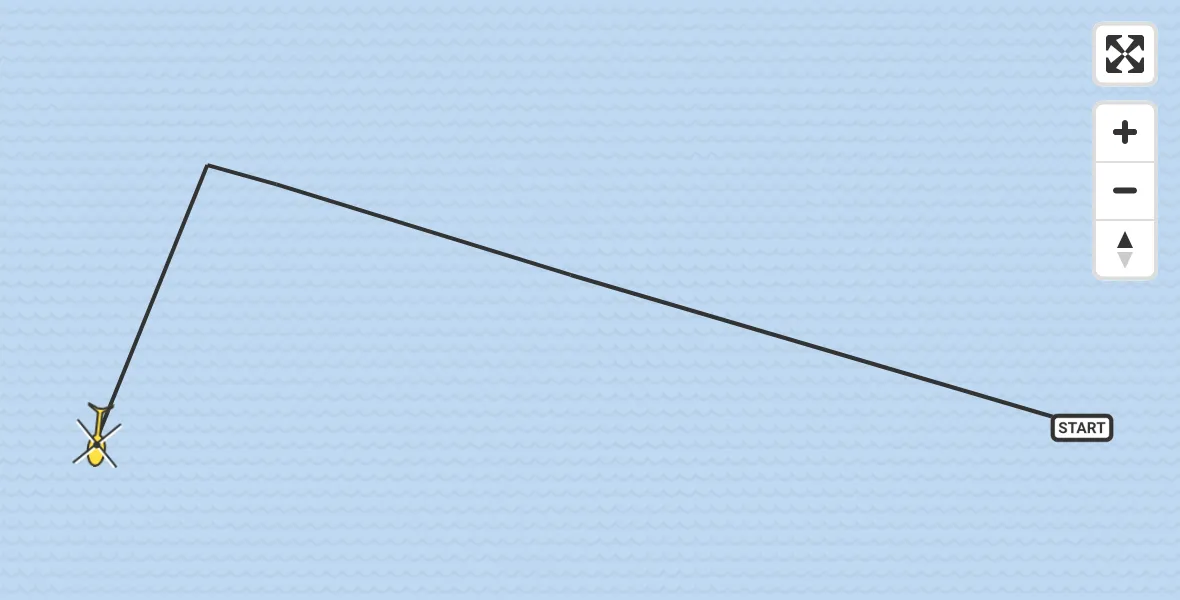 Routekaart van de vlucht: Kustwachthelikopter naar Lelystad