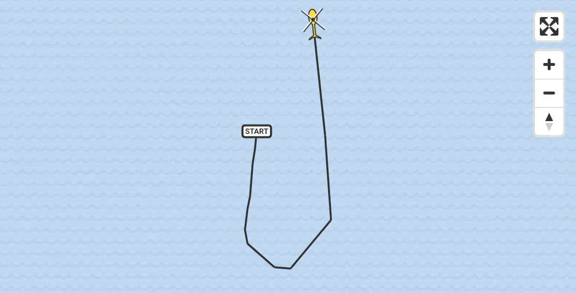 Routekaart van de vlucht: Kustwachthelikopter naar Lelystad, Markermeer & IJmeer