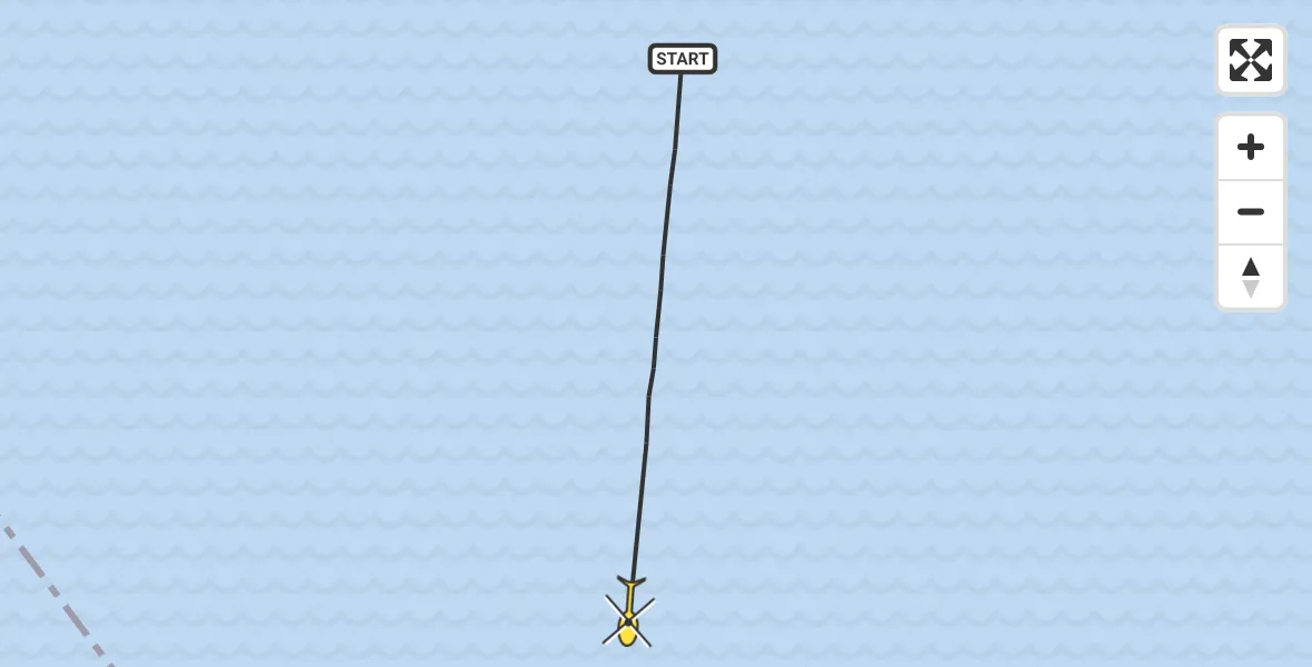 Routekaart van de vlucht: Kustwachthelikopter naar Lelystad