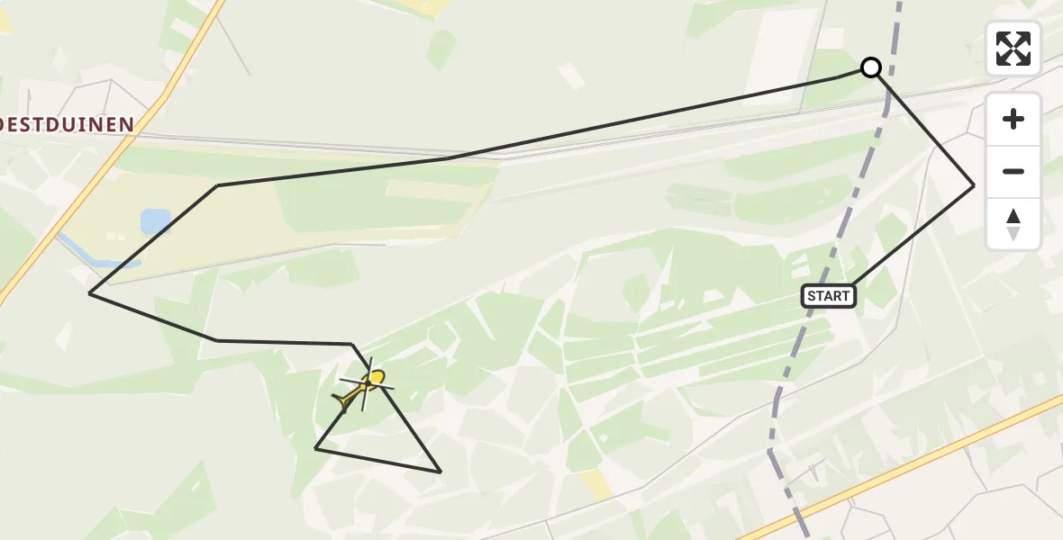 Routekaart van de vlucht: Politiehelikopter naar Soest, Monnikenboschpad