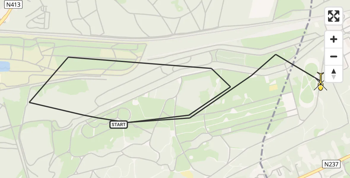 Routekaart van de vlucht: Politiehelikopter naar Amersfoort, Monnikenboschweg