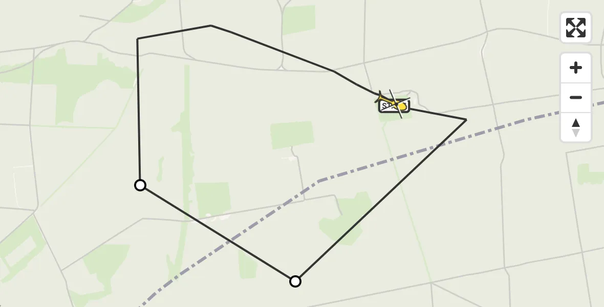 Routekaart van de vlucht: Politiehelikopter naar Vaassen, Dalweg