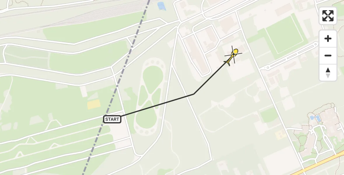 Routekaart van de vlucht: Politiehelikopter naar Amersfoort, Barchman Wuytierslaan