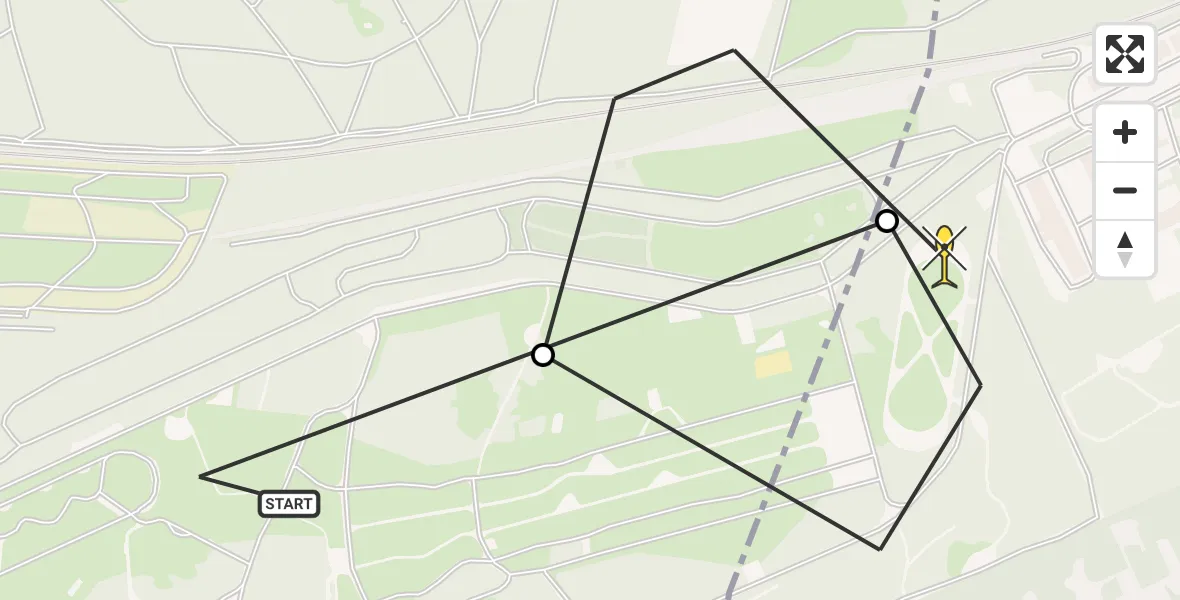 Routekaart van de vlucht: Politieheli naar Amersfoort, Barchman Wuytierslaan