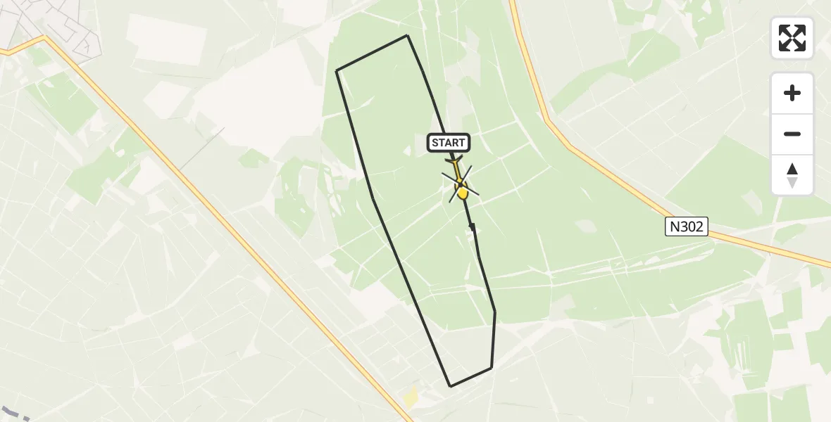 Routekaart van de vlucht: Politieheli naar Ermelo, Postweg