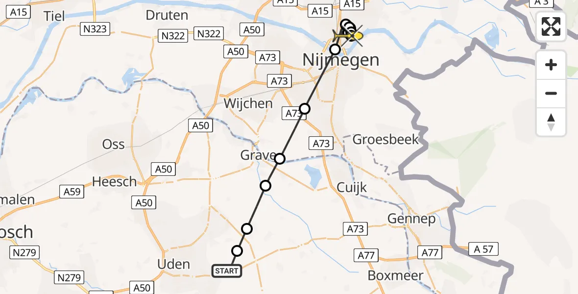 Routekaart van de vlucht: Lifeliner 3 naar Lent, Trentsedijk