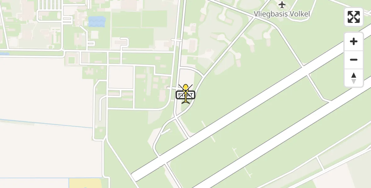 Routekaart van de vlucht: Lifeliner 2 naar Vliegbasis Volkel, Zeelandsedijk
