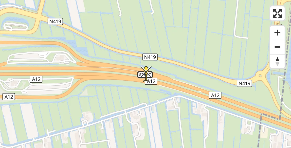 Routekaart van de vlucht: Lifeliner 1 naar Harmelen