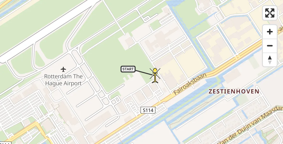 Routekaart van de vlucht: Lifeliner 2 naar Rotterdam The Hague Airport, Brandenburgbaan