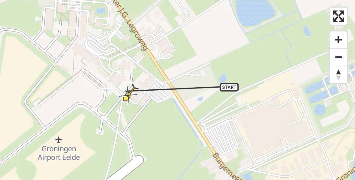Routekaart van de vlucht: Lifeliner 4 naar Groningen Airport Eelde, Machlaan