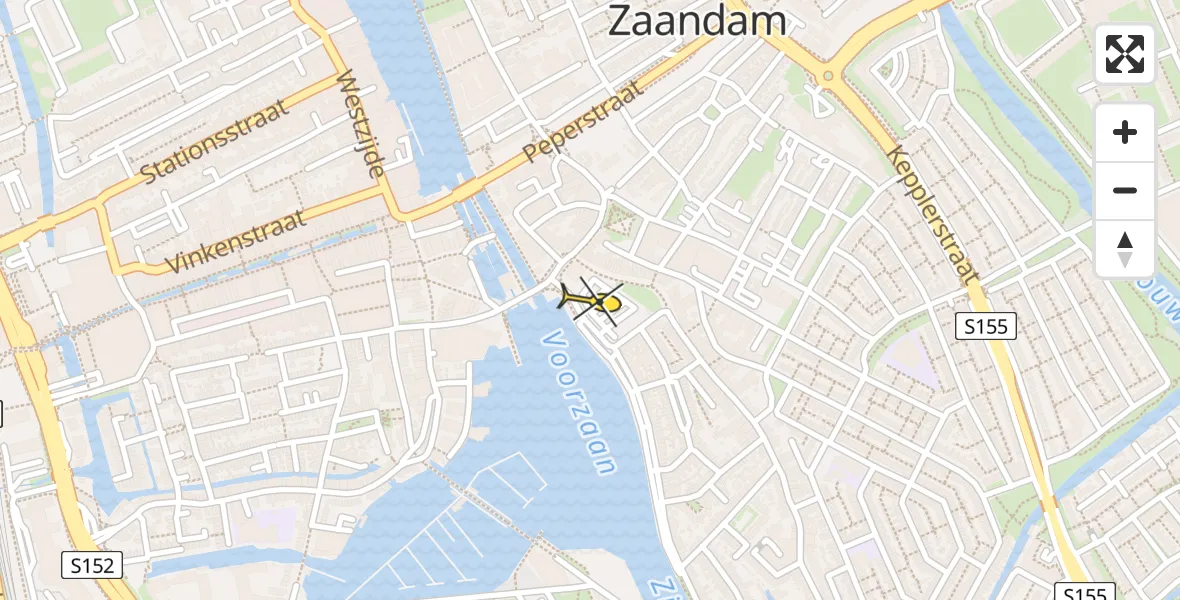 Routekaart van de vlucht: Lifeliner 1 naar Zaandam