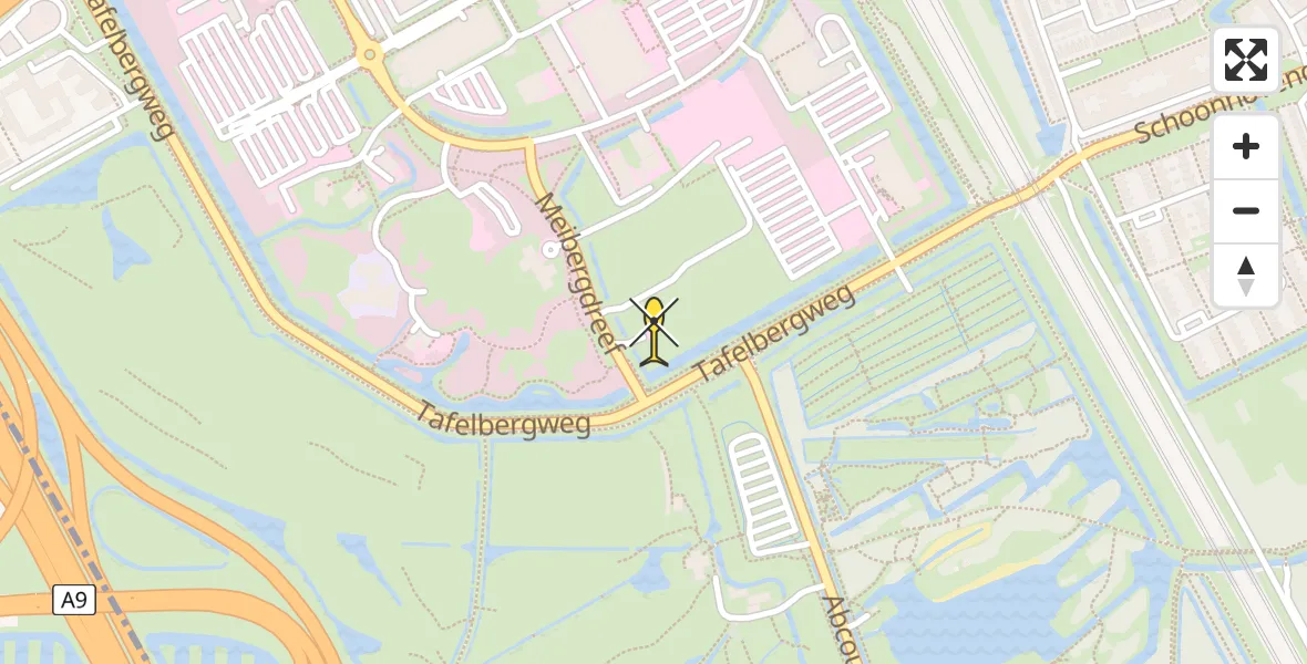 Routekaart van de vlucht: Lifeliner 1 naar Academisch Medisch Centrum (AMC)