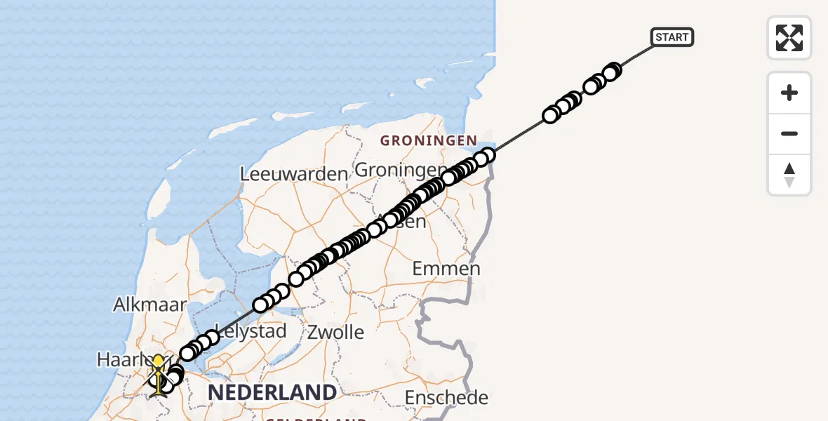 Routekaart van de vlucht: Politieheli naar Schiphol, Thermiekstraat
