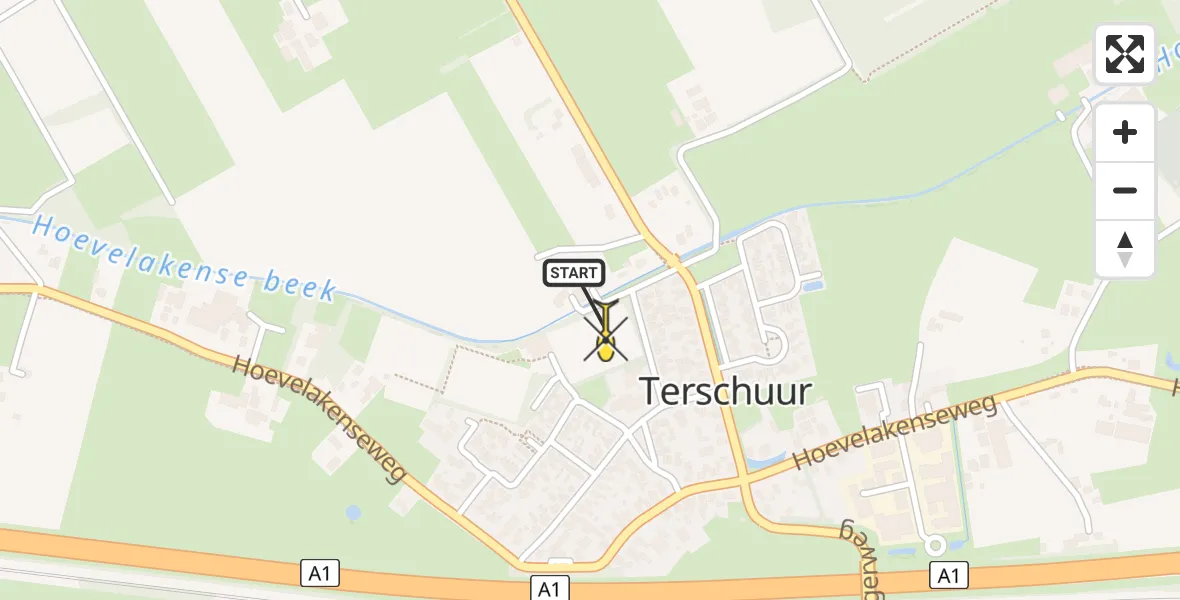 Routekaart van de vlucht: Lifeliner 3 naar Terschuur, Sandersstraat