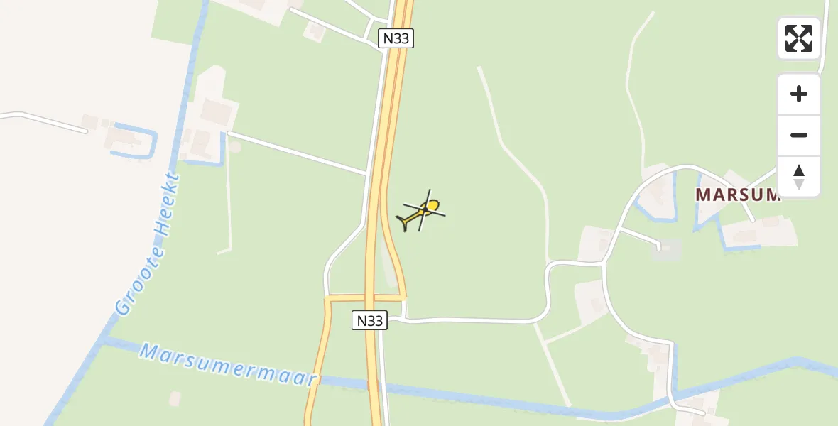 Routekaart van de vlucht: Lifeliner 4 naar Appingedam