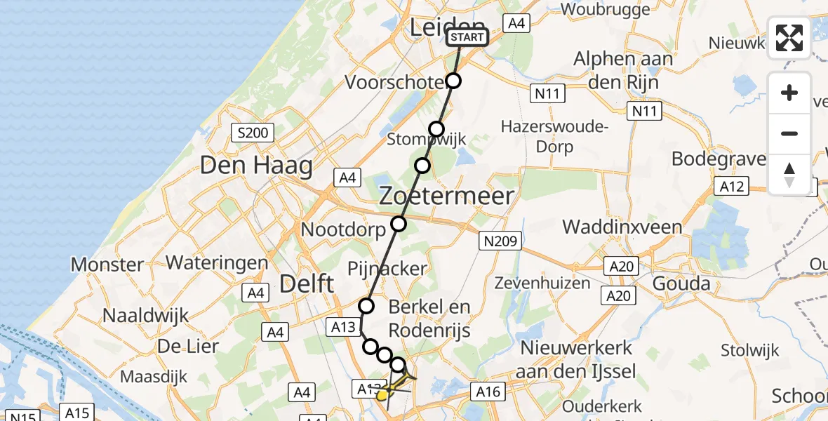 Routekaart van de vlucht: Lifeliner 2 naar Rotterdam The Hague Airport, Le Pooleweg