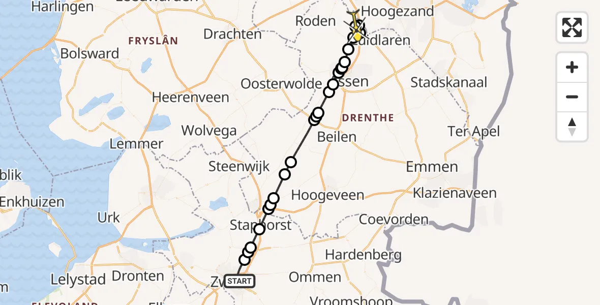 Routekaart van de vlucht: Lifeliner 4 naar Groningen Airport Eelde, Ceintuurbaan