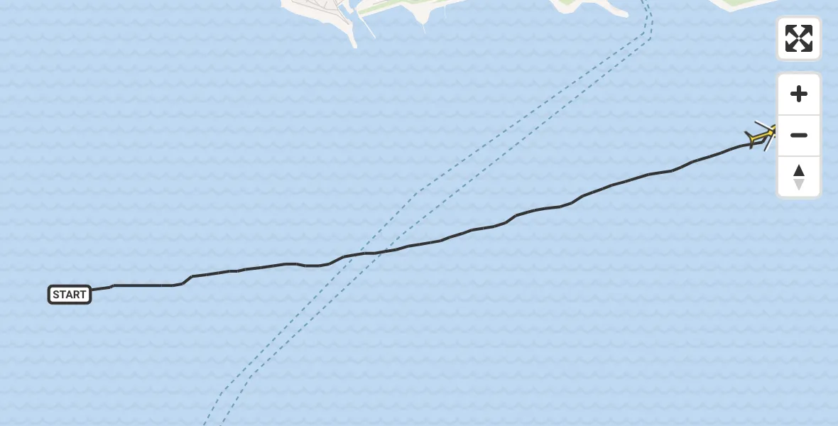 Routekaart van de vlucht: Kustwachthelikopter naar Vlissingen, Westerschelde & Saeftinghe