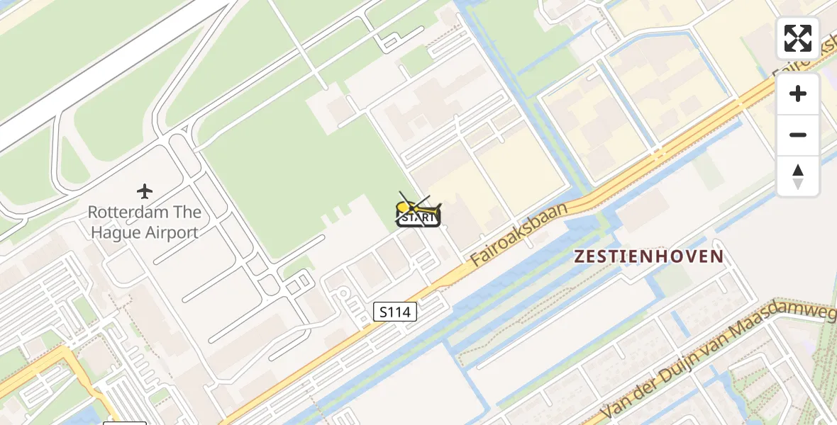 Routekaart van de vlucht: Lifeliner 2 naar Rotterdam The Hague Airport, Brandenburgbaan