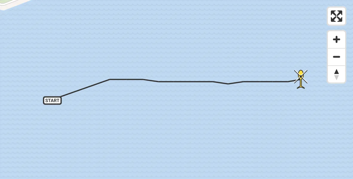 Routekaart van de vlucht: Kustwachthelikopter naar Ritthem, Oostelijke Bermweg