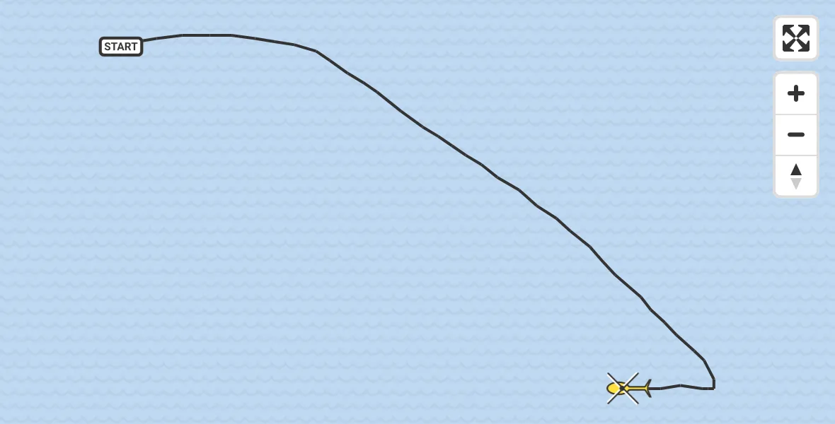 Routekaart van de vlucht: Kustwachthelikopter naar Ritthem, Westerschelde