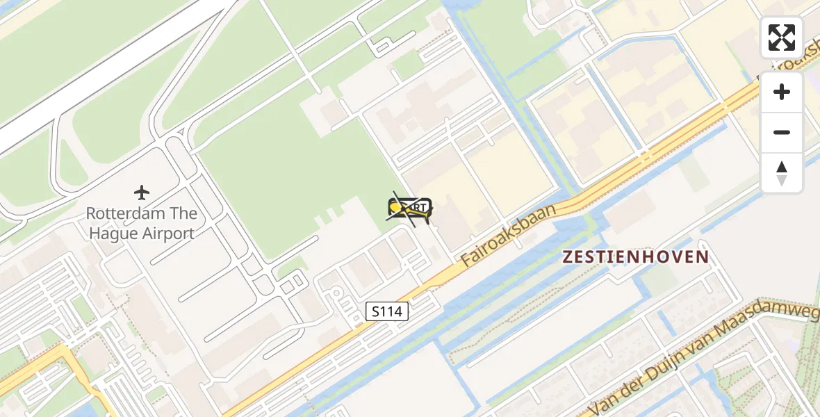 Routekaart van de vlucht: Lifeliner 2 naar Rotterdam The Hague Airport, Brandenburgbaan