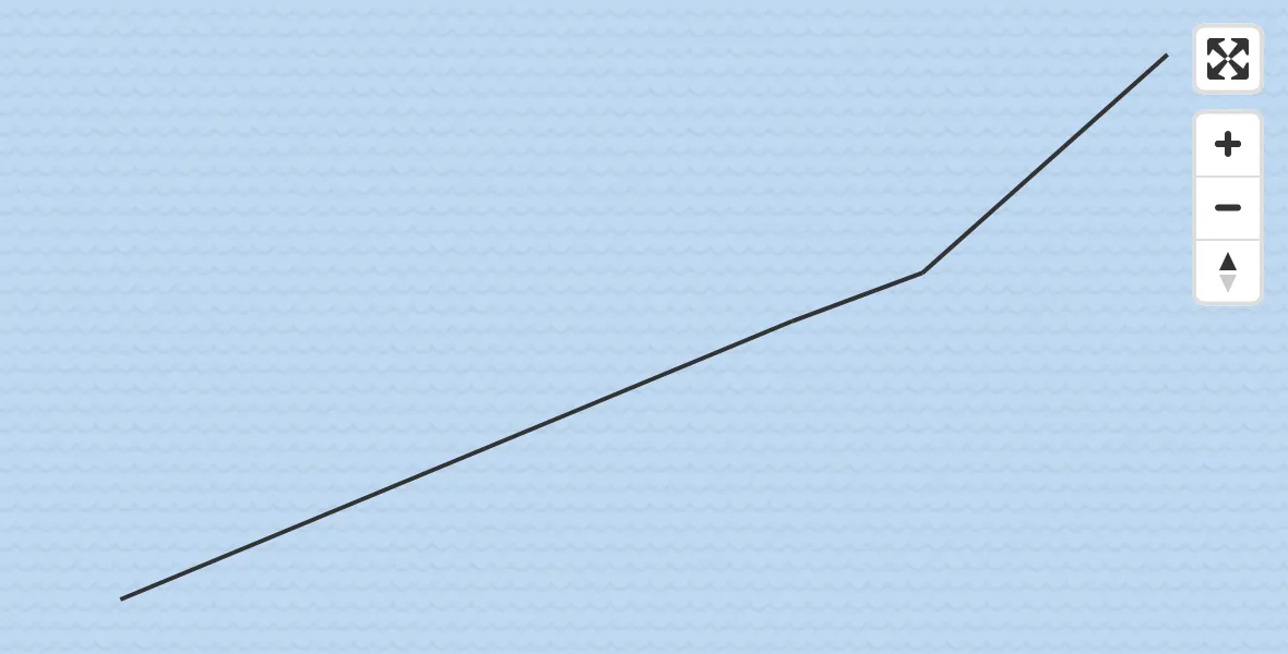 Routekaart van de vlucht: Kustwachthelikopter naar 