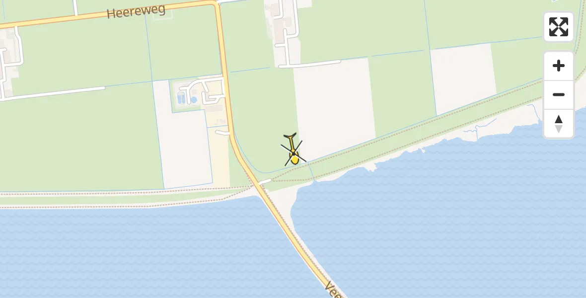 Routekaart van de vlucht: Ambulanceheli naar Schiermonnikoog