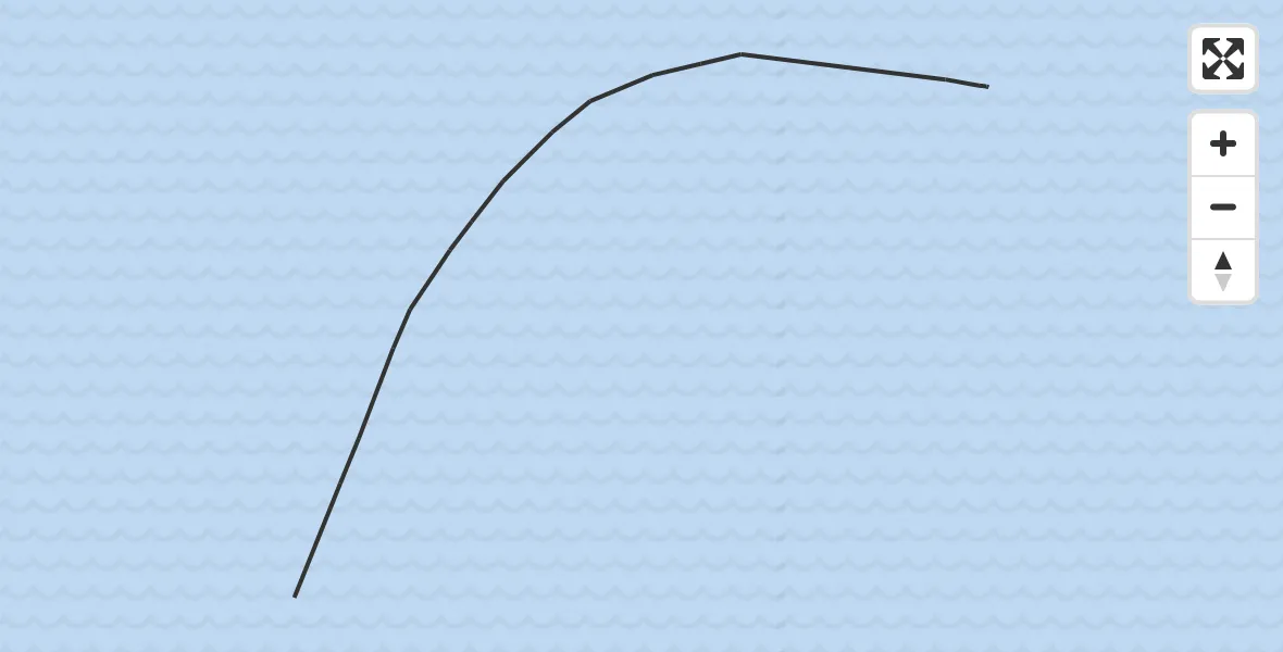 Routekaart van de vlucht: Kustwachthelikopter naar 