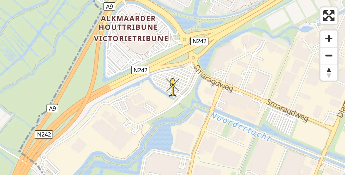 Routekaart van de vlucht: Lifeliner 1 naar Alkmaar