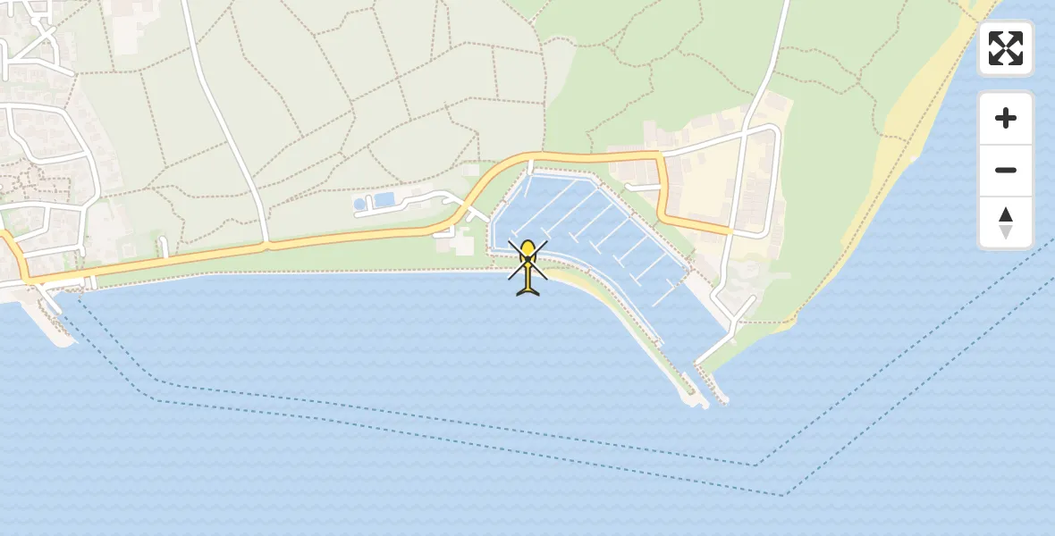 Routekaart van de vlucht: Ambulanceheli naar Vlieland Heliport