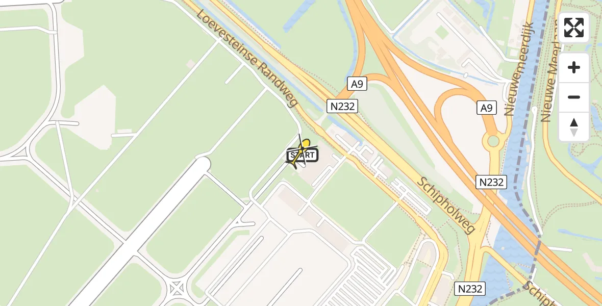 Vluchtroute Politiehelikopter van Schiphol naar Schiphol