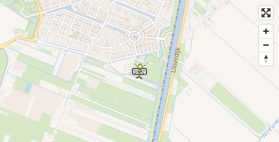 Routekaart van de vlucht: Lifeliner 1 naar Lisse, Ringdijk