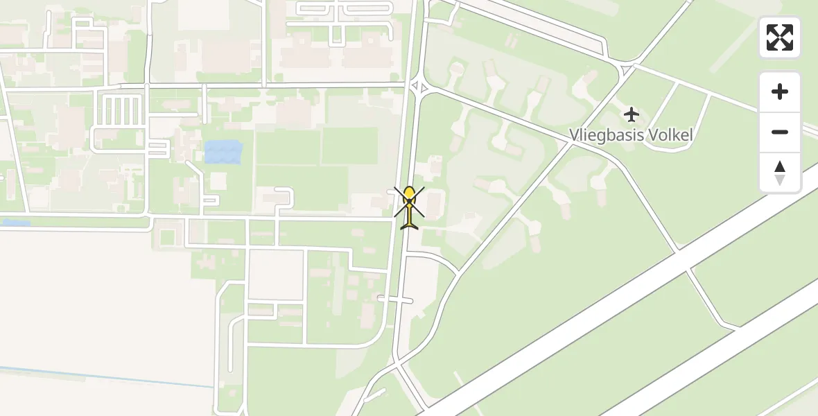 Routekaart van de vlucht: Lifeliner 3 naar Vliegbasis Volkel