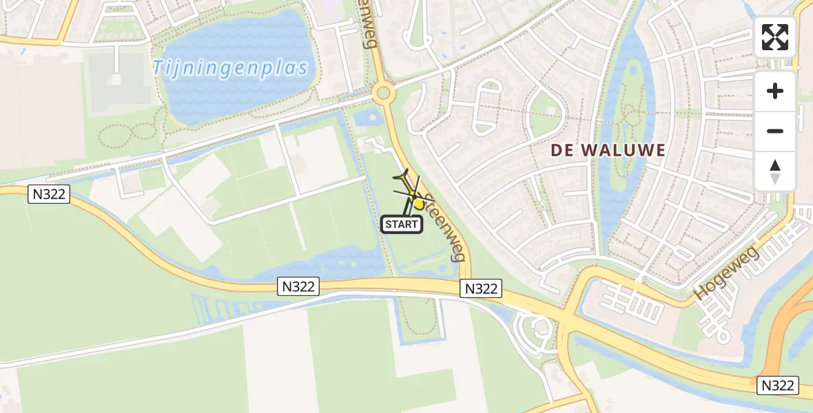 Routekaart van de vlucht: Lifeliner 3 naar Zaltbommel, Steenweg