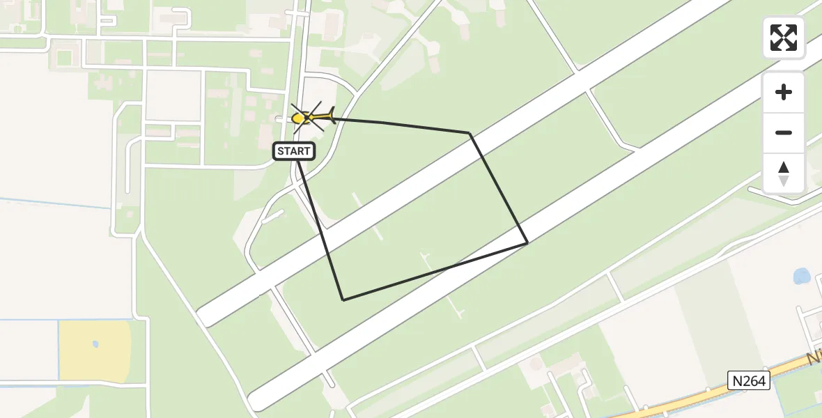 Routekaart van de vlucht: Lifeliner 3 naar Vliegbasis Volkel, Zeelandsedijk